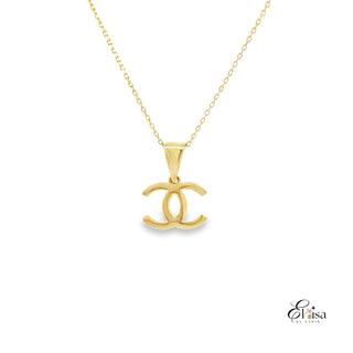 14Kt High Medium Polish CC Necklace