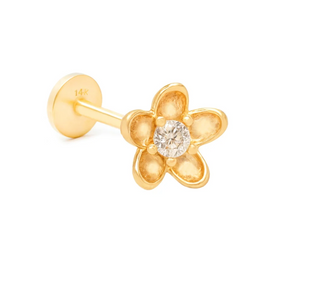 14Kt Flower Cartilage Piercing
