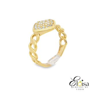 14Kt Micro Pave Rombo Ring