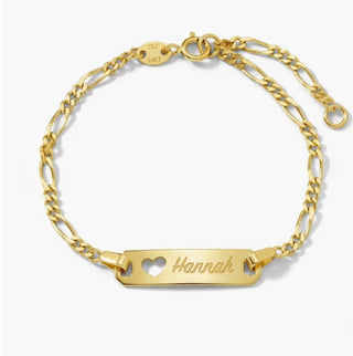 14k Heart Cutout Tag  Baby ID Bracelet