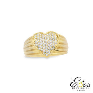 Micro Pave Heart Ring