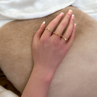 Red Enamel Eye Ring