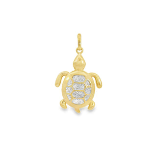 14K Ultra Fancy Turtle Pendant