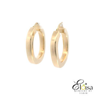Italian Square Round Hoops Earrings 26MM