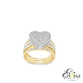 Gold Ring with Heart Princess Style