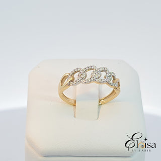 14Kt Curb Diamond Ring