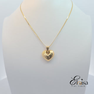 14Kt Cuban Italian Chain with Heart Necklace
