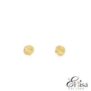 18K Polish Rose Screw Back Earrings