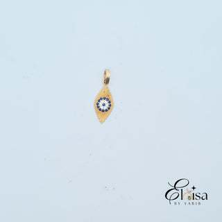 14K Horizontal Eye Teardrop Style Pendant