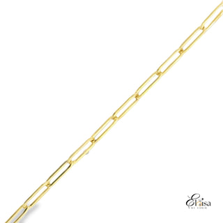 Solid Paper Clip Anklet 3 MM 10"