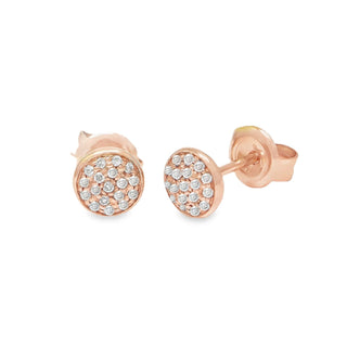 Rose Gold Circle Single Pave Diamond