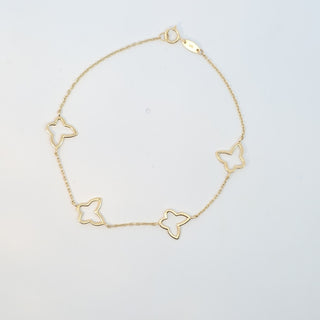 14Kt Open Butterfly by the Yard Bracelet