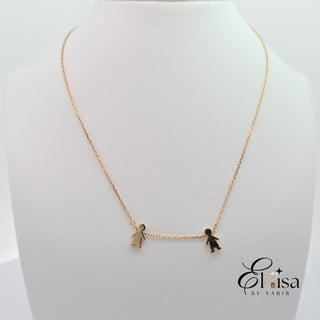 14Kt Two Boys Necklace