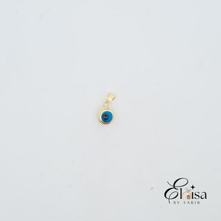 14Kt Two Sides Blue Eye Pendant