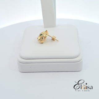 14K Green Eyes Panter Stud Earring