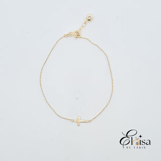 14Kt Sideway Cross Bracelet