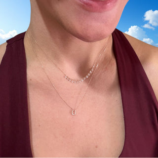 18Kt Dangling White Topaz Necklace