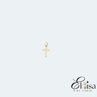 14Kt Small Cubic Zirconia Cross Pendant