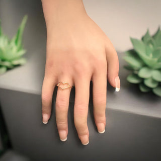 Open Heart-Shaped Cursive Ring