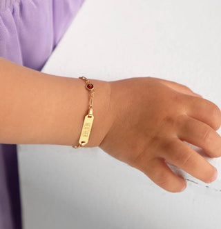14k Gold Cubic Zirconia Birthstone Bracelet