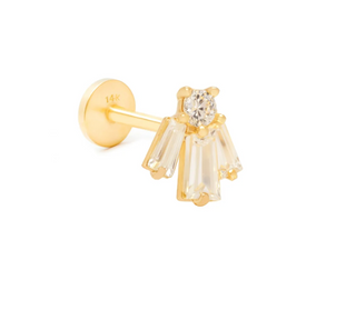 14Kt Baguette Cartilage Piercing