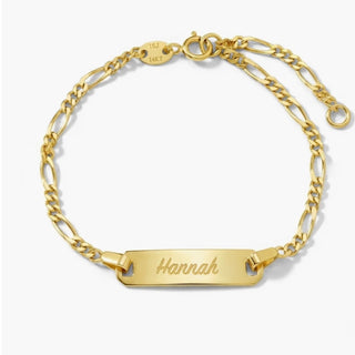 14k Classic Figaro Baby ID Bracelet