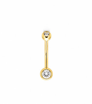 14Kt Double Cz Belly Ring