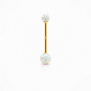 14Kt Synthetic Opal Belly Ring