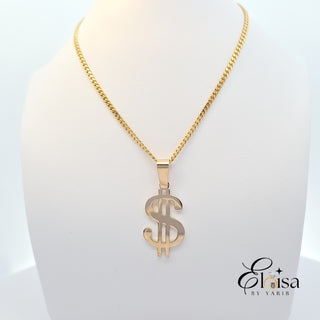 14Kt Cuban Chain with Dollar Sign