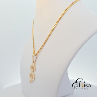 14Kt Cuban Chain with Dollar Sign