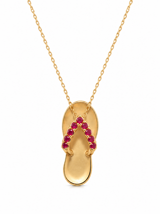 14Kt Slipper Pendant with Chain I Pre-Owned