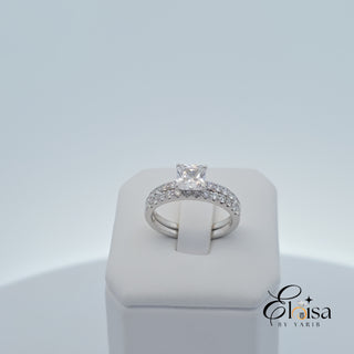 SS925 Simple Square Duo Ring