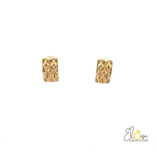 Rectangle with Design Omega Earring