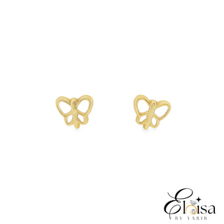 14K Bold Butterfly with mother of Pearl Scewback Earring