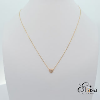 14Kt MIni Heart Pave Diamond Necklace