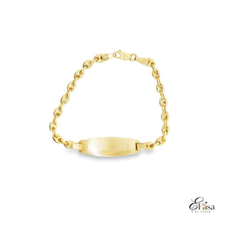 14Kt Marina Puff Baby ID Bracelet 3.7 MM 6"