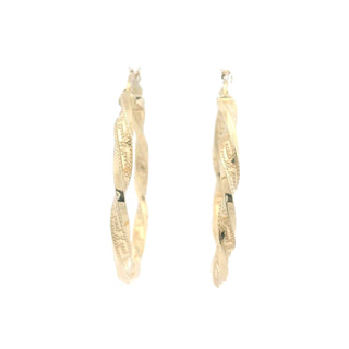 14Kt Twisted VS Hoops Earrings 36 MM