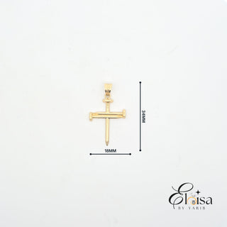 14Kt Plain Cross Nail Pendant