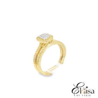 14K Rectangular  Diamond Ring 0.35 CT