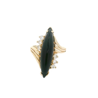 Almond Black Gemstone Ring