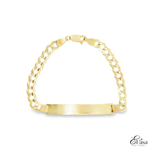 14Kt Solid ID Bracelet Curb Link 5.5MM 7"