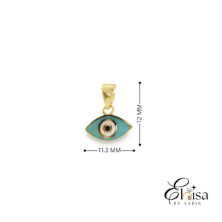 14K Enamel  Oval Eye Pendant