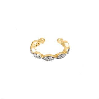 14K Waves Diamond Earring Cuff