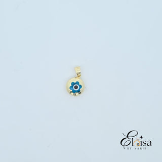 14K Round Eye Flower Design Pendant