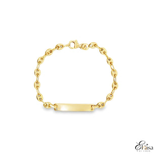 14Kt Marina Puff Baby ID Bracelet 4MM