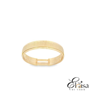 14Kt Satin wedding band combined with high polish