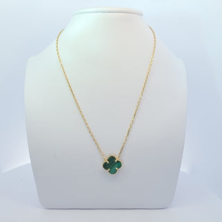 14Kt Green One Clover Necklace