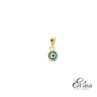 14K Enamel  Round Eye Pendant