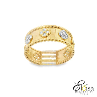 14K Elegant Gold Ring with Small Flowers By the Yard