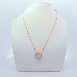 14Kt Pink One Clover Necklace